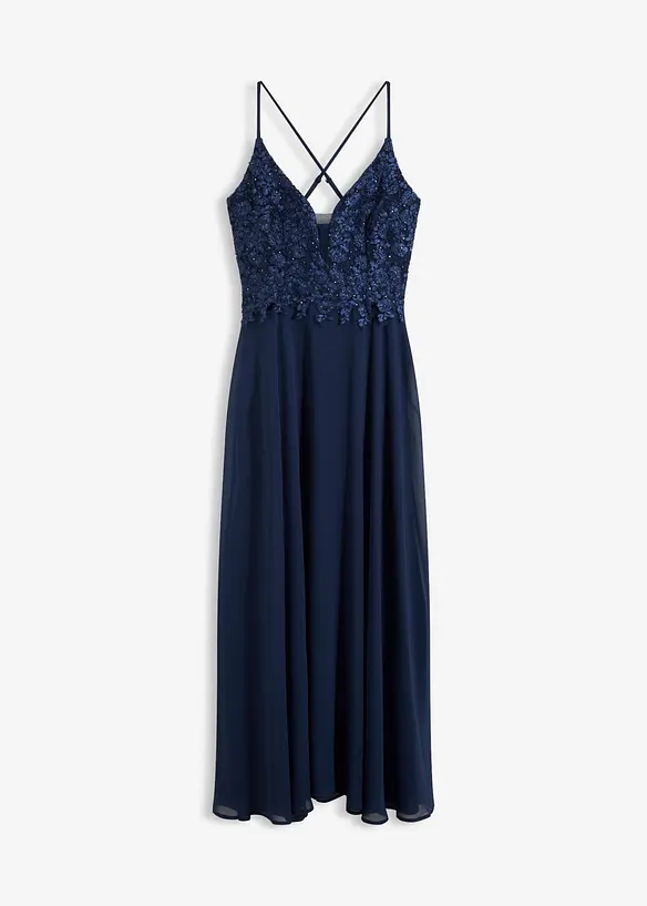 Trägerkleid in blau von vorne - bonprix Trägerkleid in blau von vorne - bonprix