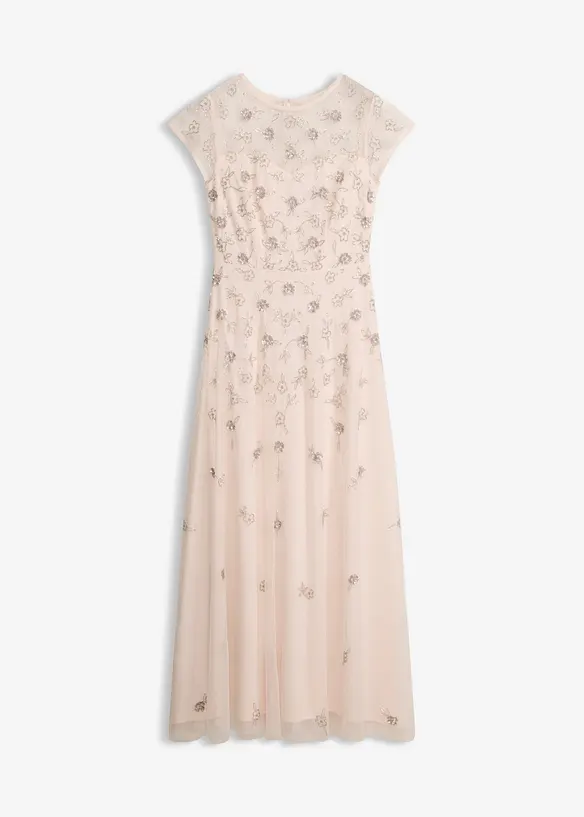 Abendkleid aus zartem Tüll mit Paillettenstickerei in rosa von vorne - bonprix Abendkleid aus zartem Tüll mit Paillettenstickerei in rosa von vorne - bonprix
