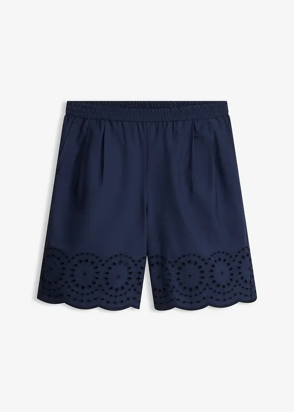 Schlupf-Shorts aus reiner Baumwolle in blau von vorne - bonprix