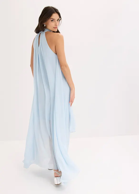 Maxikleid mit Blumen-Applikation in blau von hinten (Totalaufnahme) - bonprix Maxikleid mit Blumen-Applikation in blau von hinten (Totalaufnahme) - bonprix