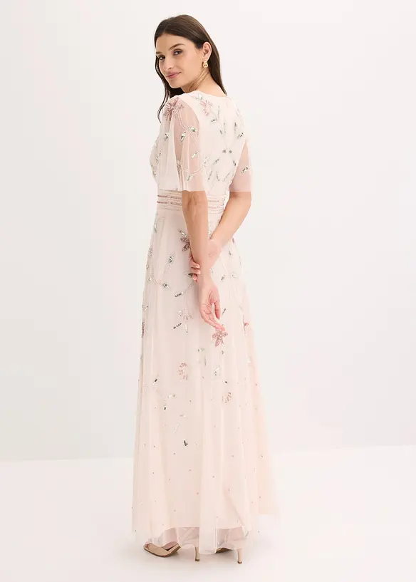 Abendkleid mit Paillettenstickerei in rosa von hinten (Totalaufnahme) - bonprix Abendkleid mit Paillettenstickerei in rosa von hinten (Totalaufnahme) - bonprix
