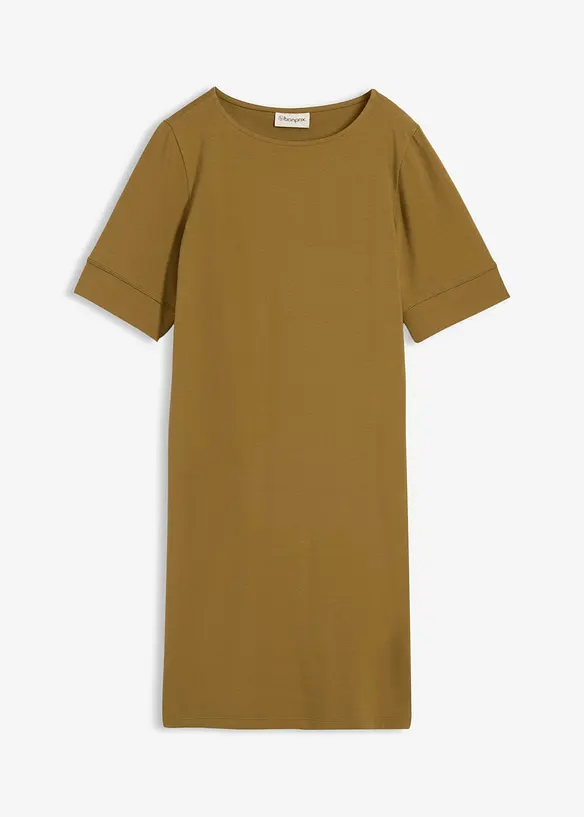 Shirtkleid aus elastischem Baumwoll-Mix in grün von vorne - bonprix Shirtkleid aus elastischem Baumwoll-Mix in grün von vorne - bonprix