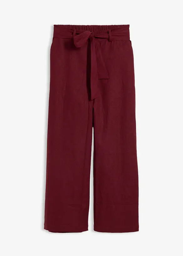 Culotte aus luftigem Leinen-Mix in rot von vorne - bonprix Culotte aus luftigem Leinen-Mix in rot von vorne - bonprix