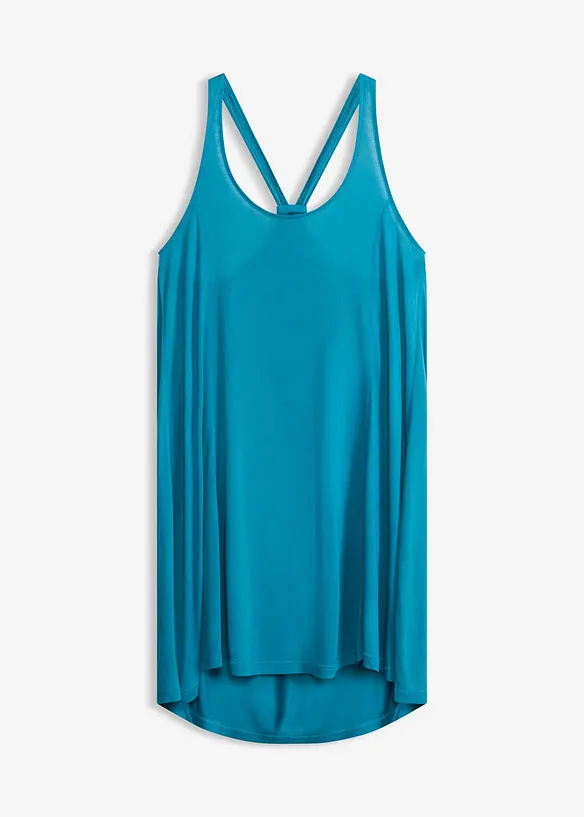 Strandkleid aus fließender Viskose in blau von vorne - bonprix Strandkleid aus fließender Viskose in blau von vorne - bonprix