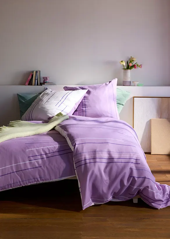 Wendbare Baumwollmix-Bettwäsche in lila (Ambiente) - bonprix