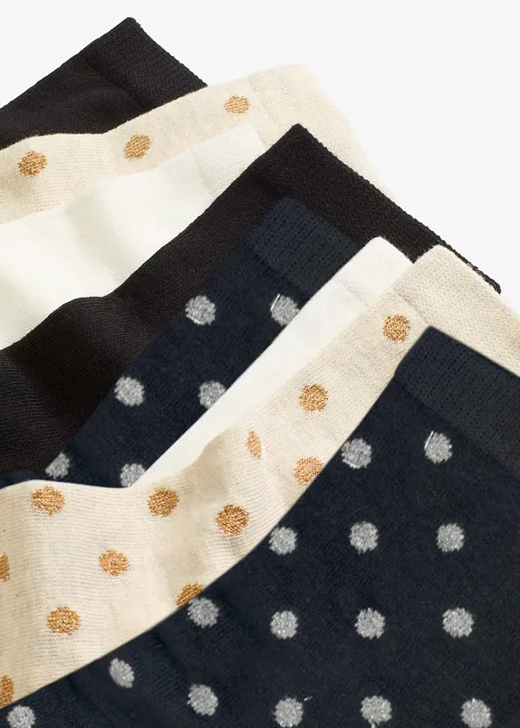 Halbsocken mit Lurex und Bio-Baumwolle (8er Pack) in schwarz - bonprix
