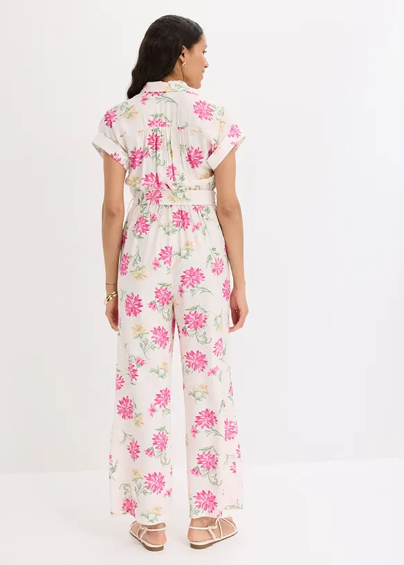 Jumpsuit aus fließendem Viskose-Mix in rosa von hinten (Totalaufnahme) - bonprix Jumpsuit aus fließendem Viskose-Mix in rosa von hinten (Totalaufnahme) - bonprix