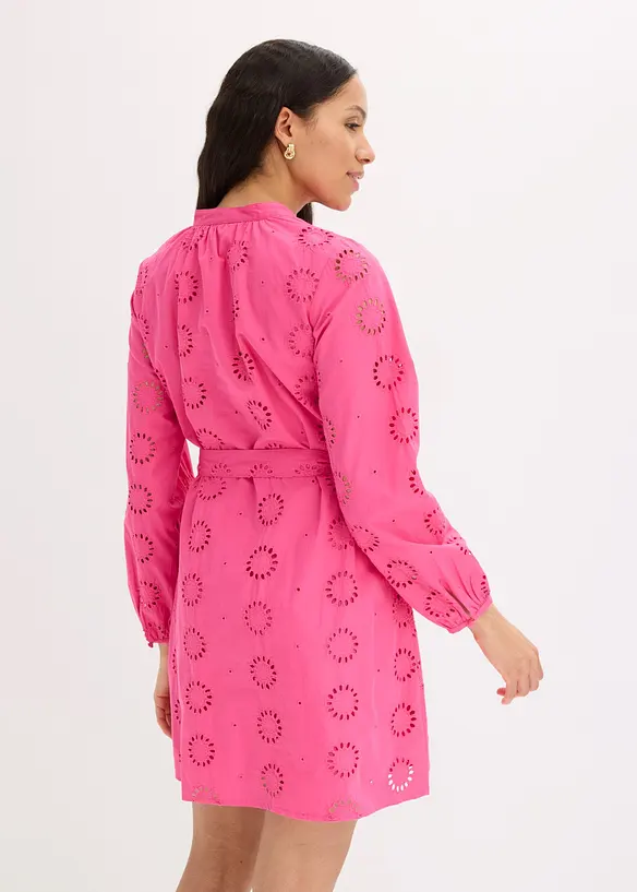 Blusenkleid aus reiner Bio-Baumwolle in pink von hinten (Totalaufnahme) - bonprix Blusenkleid aus reiner Bio-Baumwolle in pink von hinten (Totalaufnahme) - bonprix