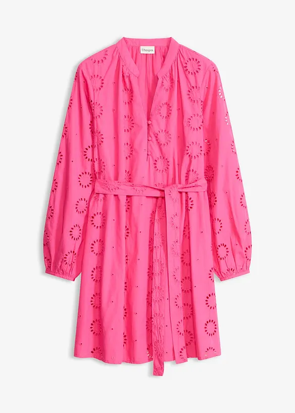 Blusenkleid aus reiner Bio-Baumwolle in pink von vorne - bonprix Blusenkleid aus reiner Bio-Baumwolle in pink von vorne - bonprix