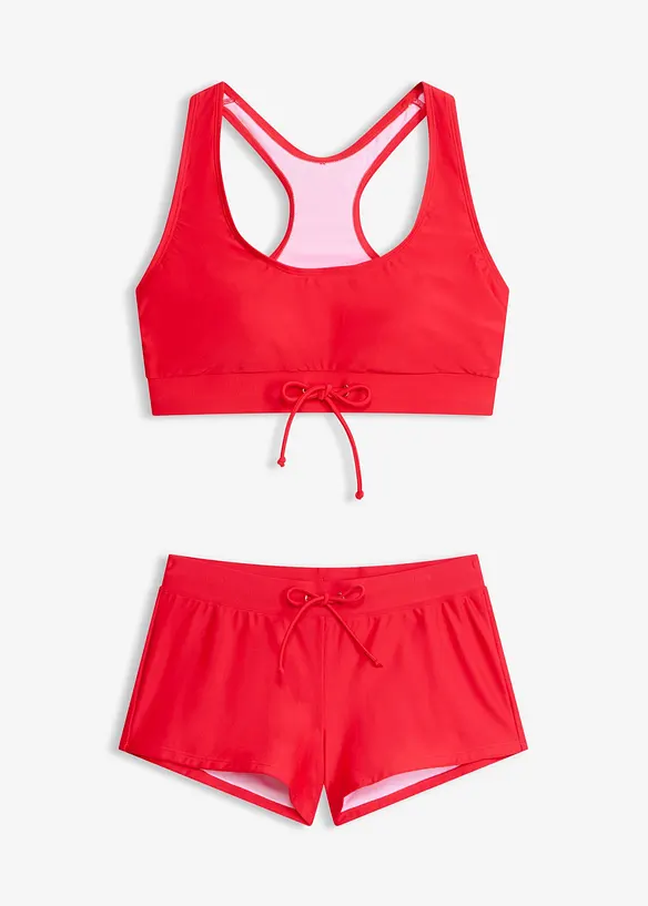 Sport Bustier-Bikini (2-tlg.Set) in rot von vorne - bonprix