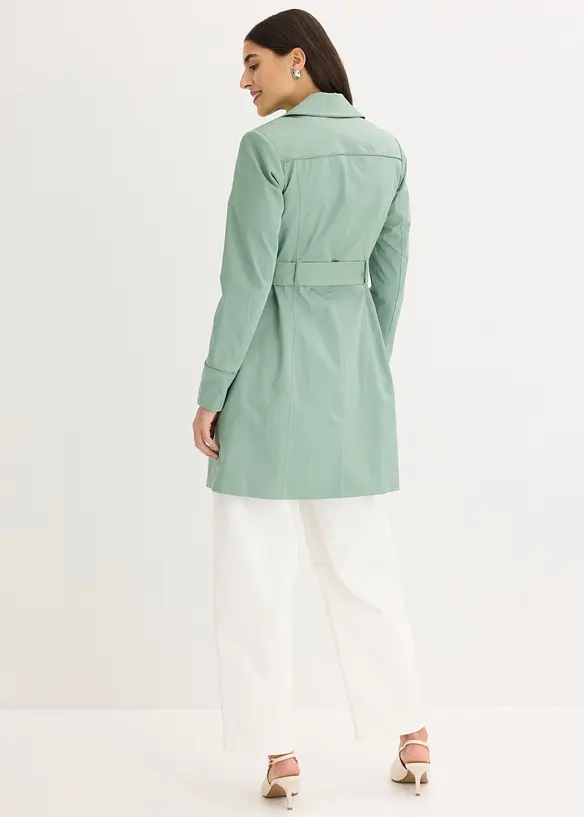 Doppelreihiger Trenchcoat in grün von hinten (Totalaufnahme) - bonprix