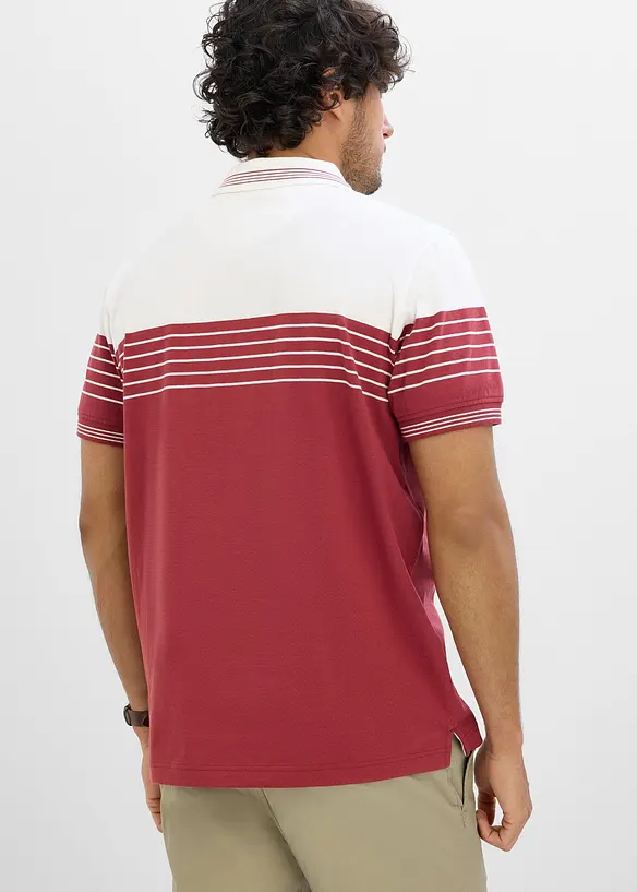 Jersey Poloshirt aus reiner Baumwolle in weiß von hinten (im Anschnitt) - bonprix