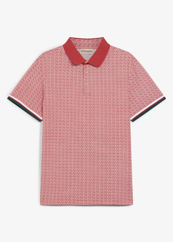 Poloshirt aus reiner Bio-Baumwolle in rot von vorne - bonprix