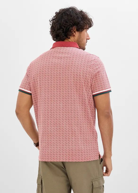 Poloshirt aus reiner Bio-Baumwolle in rot von hinten (im Anschnitt) - bonprix