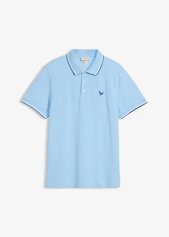 Poloshirt aus robustem Piqué in blau von vorne - bonprix