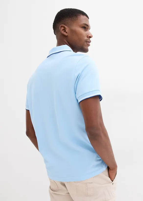 Poloshirt aus robustem Piqué in blau von hinten (im Anschnitt) - bonprix