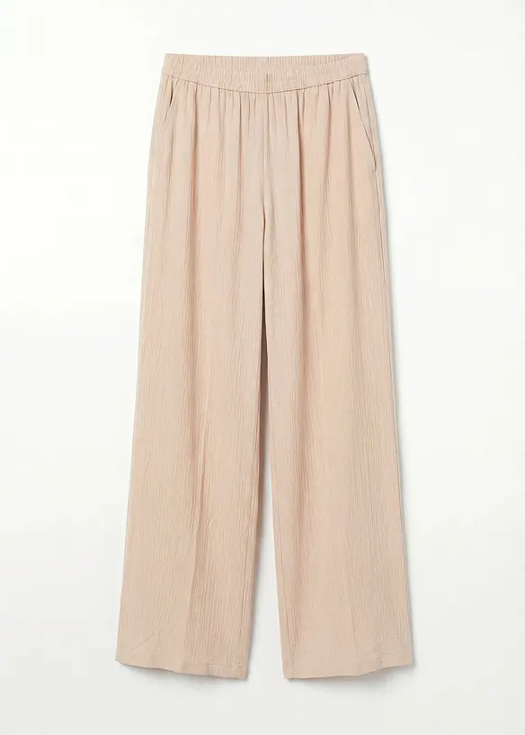 Palazzo-Hose aus softer Viskose in beige von vorne - bonprix Palazzo-Hose aus softer Viskose in beige von vorne - bonprix