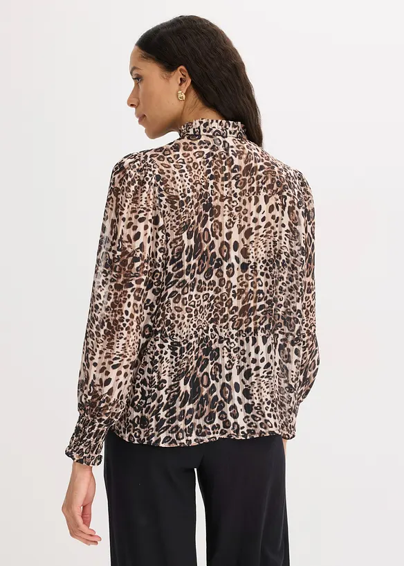 Tunika-Bluse mit Bindedetail in beige von hinten (im Anschnitt) - bonprix