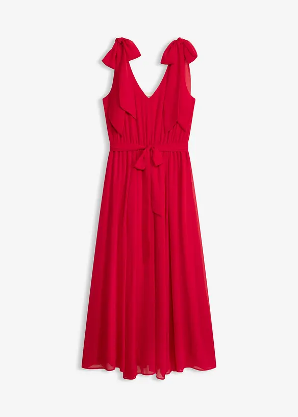 Chiffonkleid mit Schleifendetails in rot von vorne - bonprix Chiffonkleid mit Schleifendetails in rot von vorne - bonprix