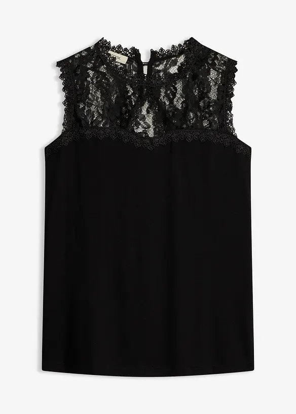Top aus softem Viskose-Mix in schwarz von vorne - bonprix Top aus softem Viskose-Mix in schwarz von vorne - bonprix