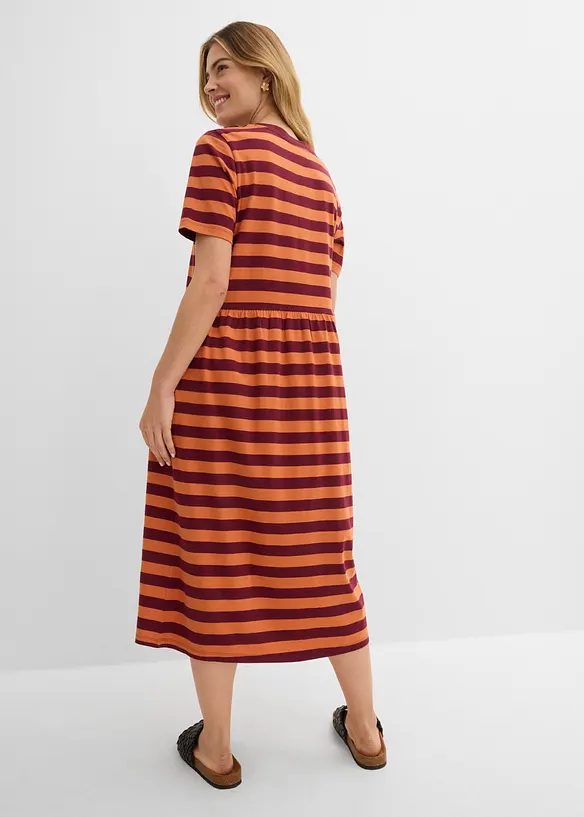 Jerseykleid aus Bio-Baumwolle in orange von hinten (Totalaufnahme) - bonprix