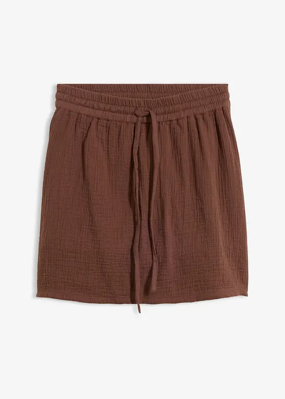 Musselin-Hosenrock aus reiner Baumwolle in braun von vorne - bonprix Musselin-Hosenrock aus reiner Baumwolle in braun von vorne - bonprix