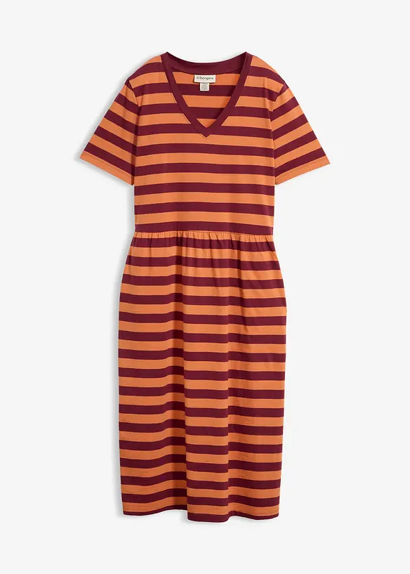 Jerseykleid aus Bio-Baumwolle in orange von vorne - bonprix