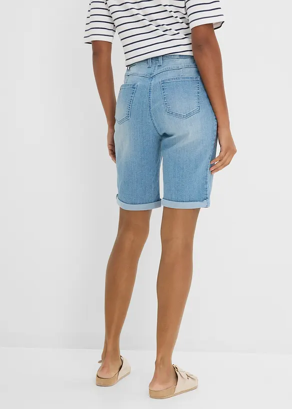 Jeans Bermuda Mid Waist, Bequembund in blau von hinten - bonprix
