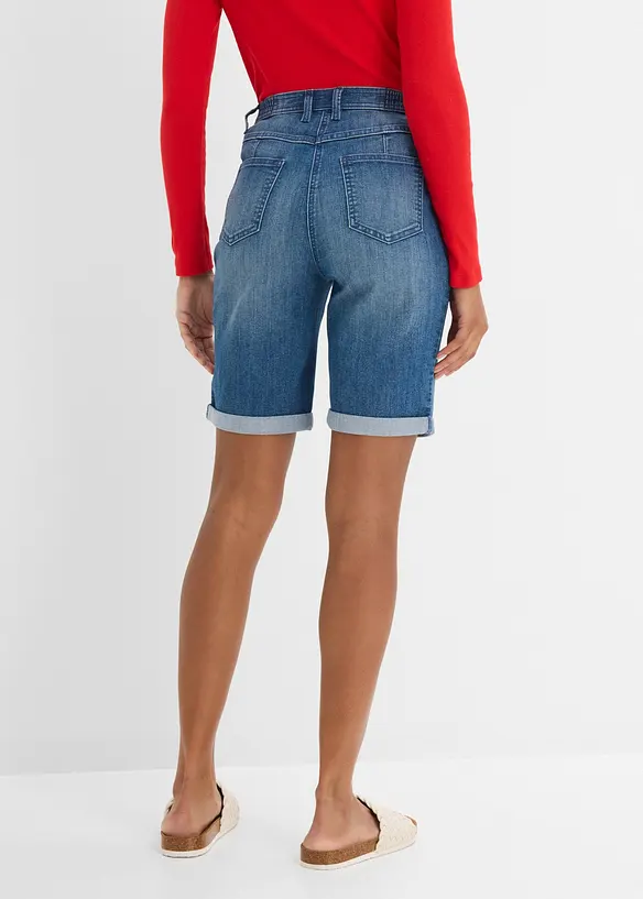Jeans Bermuda Mid Waist, Bequembund in blau von hinten - bonprix