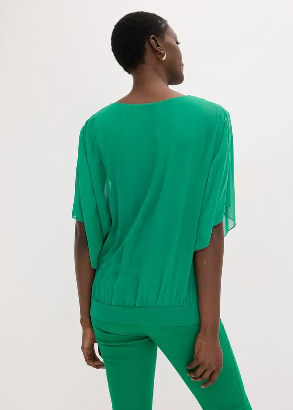 Chiffonbluse mit Fledermausärmel in grün von hinten (im Anschnitt) - bonprix Chiffonbluse mit Fledermausärmel in grün von hinten (im Anschnitt) - bonprix