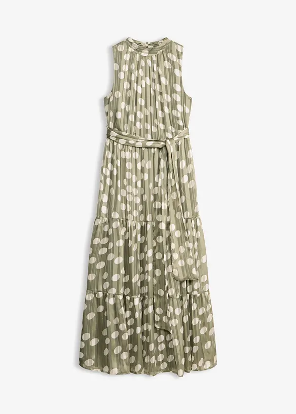 Chiffonkleid mit Glitzer in grün von vorne - bonprix