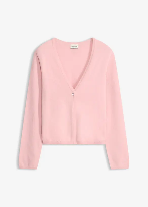 Feinstrickjacke in rosa von vorne - bonprix Feinstrickjacke in rosa von vorne - bonprix