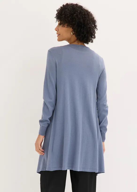 Longstrickjacke in blau von hinten (im Anschnitt) - bonprix Longstrickjacke in blau von hinten (im Anschnitt) - bonprix