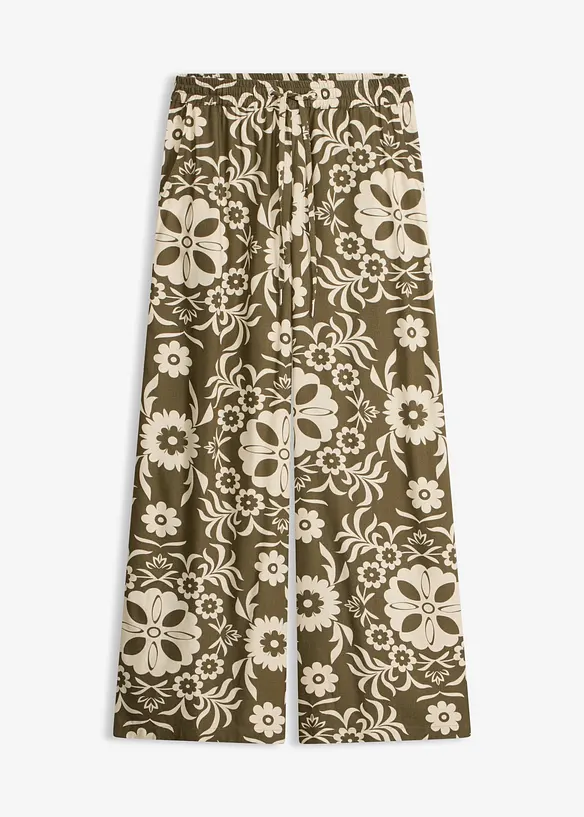 Marlenehose aus fließender Viskose in grün von vorne - bonprix Marlenehose aus fließender Viskose in grün von vorne - bonprix