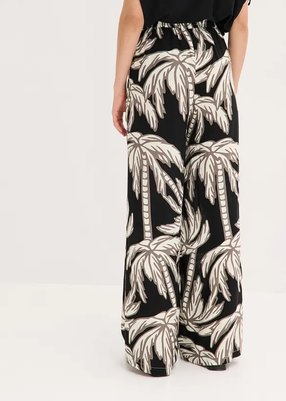 Marlenehose aus fließender Viskose in schwarz von hinten - bonprix Marlenehose aus fließender Viskose in schwarz von hinten - bonprix