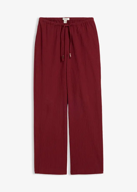 Schlupfhose aus strukturiertem Crinkle in rot von vorne - bonprix Schlupfhose aus strukturiertem Crinkle in rot von vorne - bonprix
