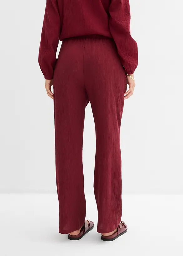 Schlupfhose aus strukturiertem Crinkle in rot von hinten - bonprix Schlupfhose aus strukturiertem Crinkle in rot von hinten - bonprix