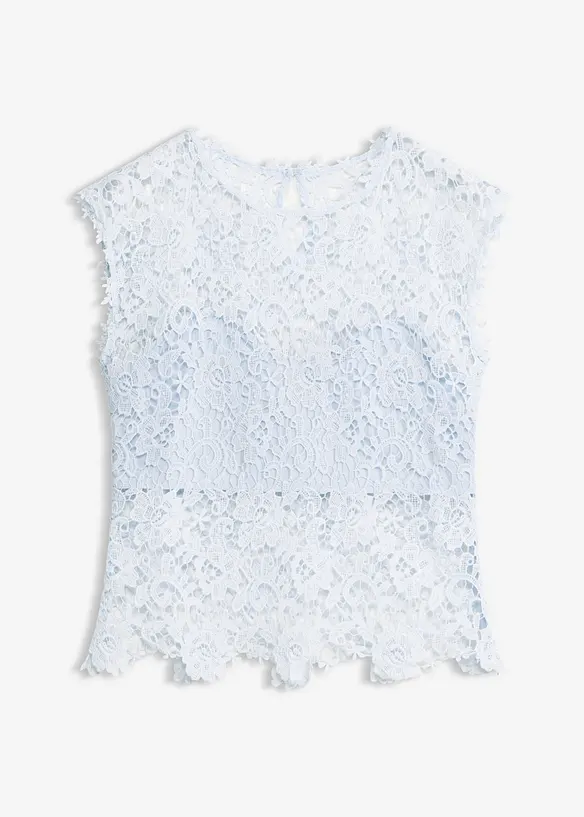 Top aus Spitze in blau von vorne - bonprix Top aus Spitze in blau von vorne - bonprix