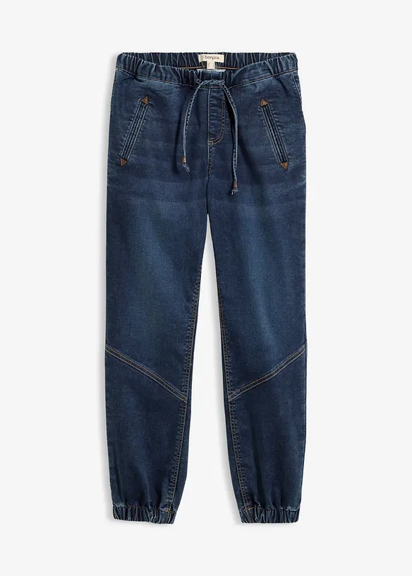 Jogg Jeans Mid Waist, stretch in blau von vorne - bonprix Jogg Jeans Mid Waist, stretch in blau von vorne - bonprix