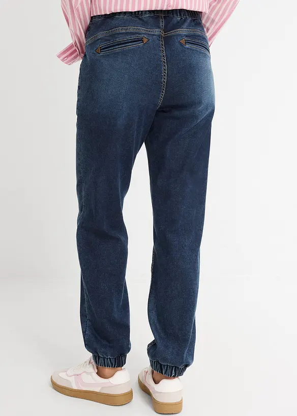 Jogg Jeans Mid Waist, stretch in blau von hinten - bonprix Jogg Jeans Mid Waist, stretch in blau von hinten - bonprix