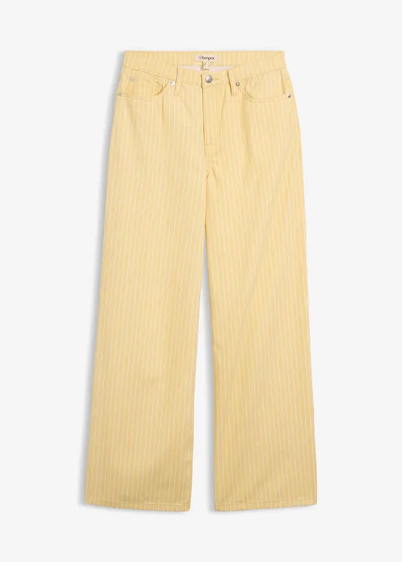 Twillhose aus reiner Baumwolle in gelb von vorne - bonprix Twillhose aus reiner Baumwolle in gelb von vorne - bonprix