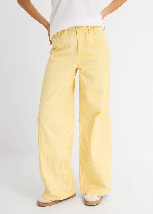 Twillhose aus reiner Baumwolle in gelb von vorne - bonprix Twillhose aus reiner Baumwolle in gelb von vorne - bonprix