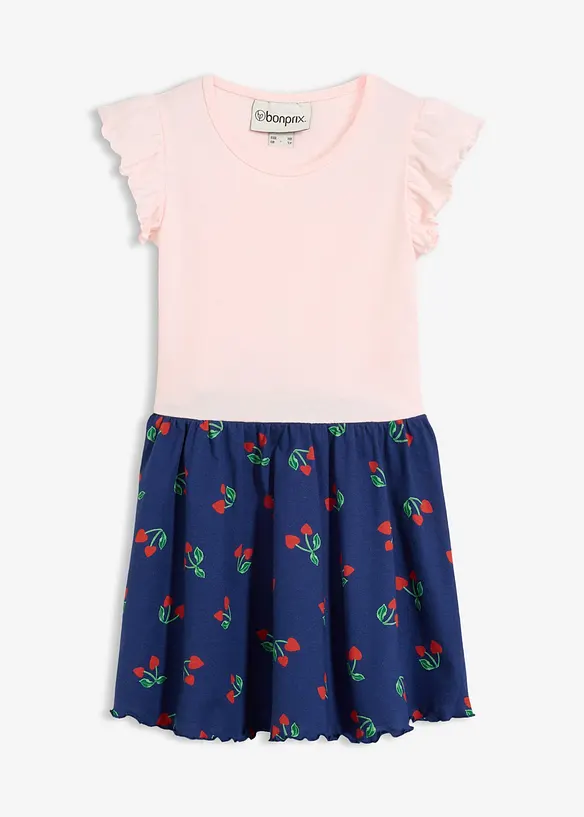 Jerseykleid aus reiner Bio-Baumwolle in rosa von vorne - bonprix