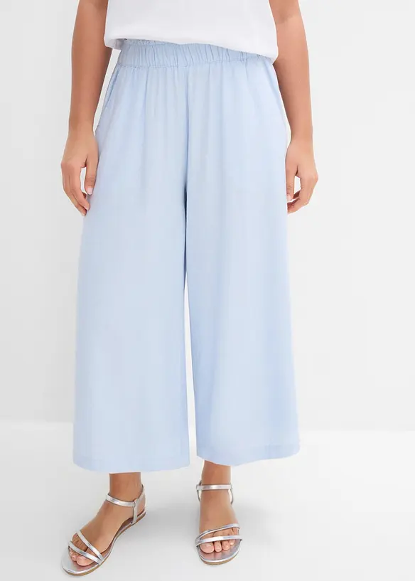 Palazzo-Hose aus Leinenmix in blau von vorne - bonprix Palazzo-Hose aus Leinenmix in blau von vorne - bonprix