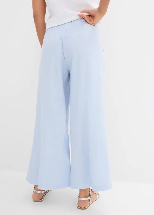 Palazzo-Hose aus Leinenmix in blau von hinten - bonprix Palazzo-Hose aus Leinenmix in blau von hinten - bonprix