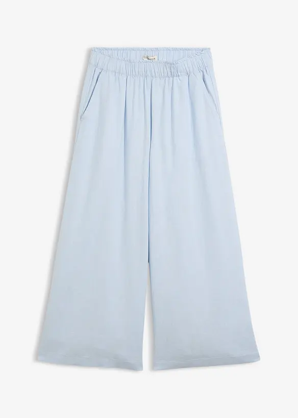 Palazzo-Hose aus Leinenmix in blau von vorne - bonprix Palazzo-Hose aus Leinenmix in blau von vorne - bonprix