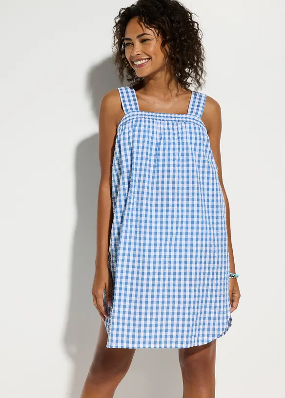 Strandkleid aus reiner Baumwolle in blau von vorne (Totalaufnahme) - bonprix Strandkleid aus reiner Baumwolle in blau von vorne (Totalaufnahme) - bonprix