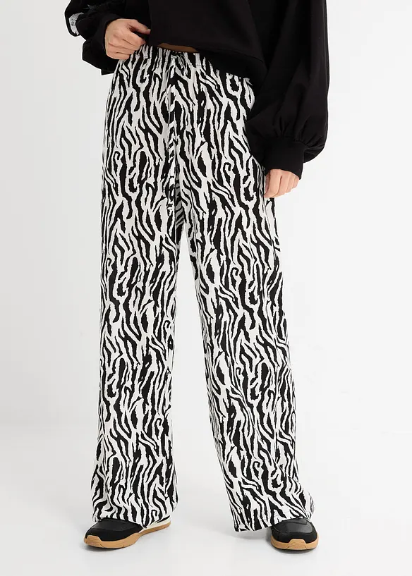 Schlupfhose aus fließender Viskose in schwarz von vorne - bonprix Schlupfhose aus fließender Viskose in schwarz von vorne - bonprix