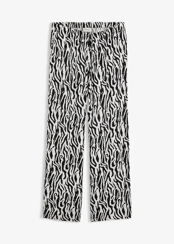 Schlupfhose aus fließender Viskose in schwarz von vorne - bonprix Schlupfhose aus fließender Viskose in schwarz von vorne - bonprix