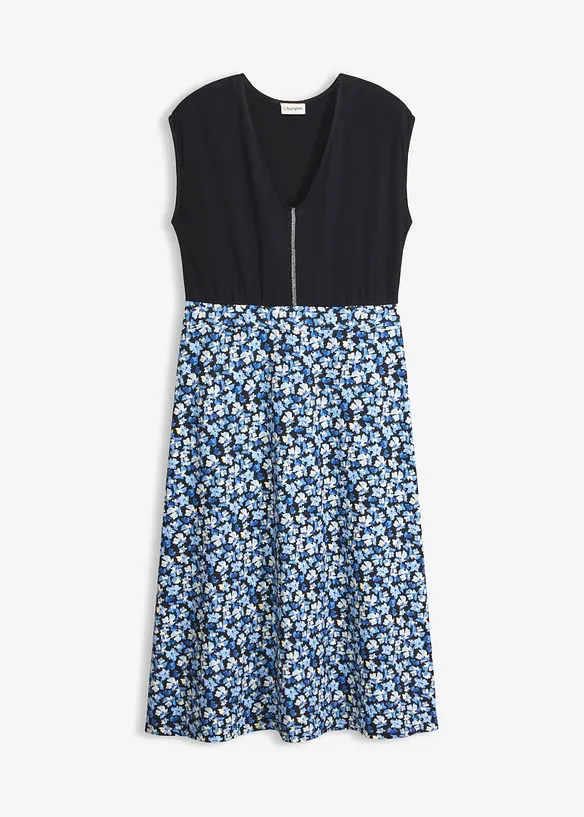 Midi-Jerseykleid aus Viskose-Mix in blau von vorne - bonprix Midi-Jerseykleid aus Viskose-Mix in blau von vorne - bonprix